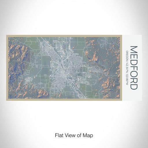 Rendered View of Medford Oregon Map on 17oz Stainless Steel Insulated Bottle with printed afternoon style map