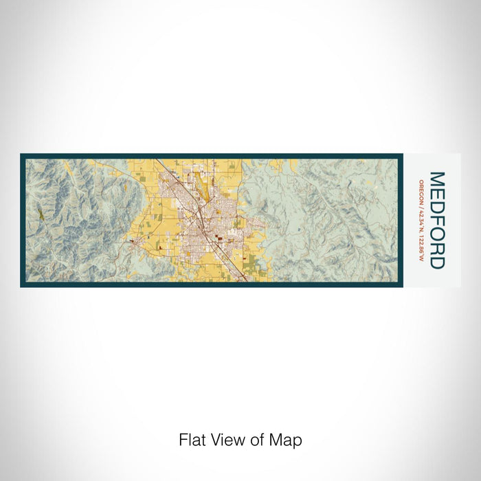 Rendered View of Medford Oregon Map on 10oz Stainless Steel Insulated Cup in Woodblock with Sliding Lid