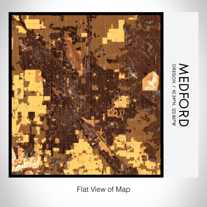 Rendered View of Medford Oregon Map on 17oz Stainless Steel Insulated Tumbler in Ember Map Style