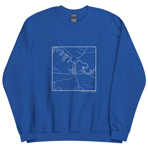 Medicine Bow Wyoming  Map Unisex Crewneck Sweater with City inscription in Royal Blue
