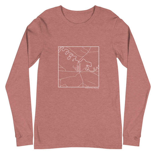 Medicine Bow Wyoming  Map Unisex Long-Sleeve T-shirt with City inscription in Heather Mauve