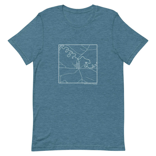 Medicine Bow Wyoming  Map Unisex T-Shirt with City inscription in Heather Teal