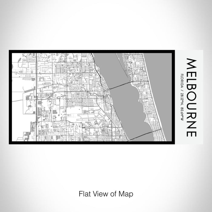 Rendered View of Melbourne Florida Map on 17oz Stainless Steel Insulated Bottle with printed classic style map