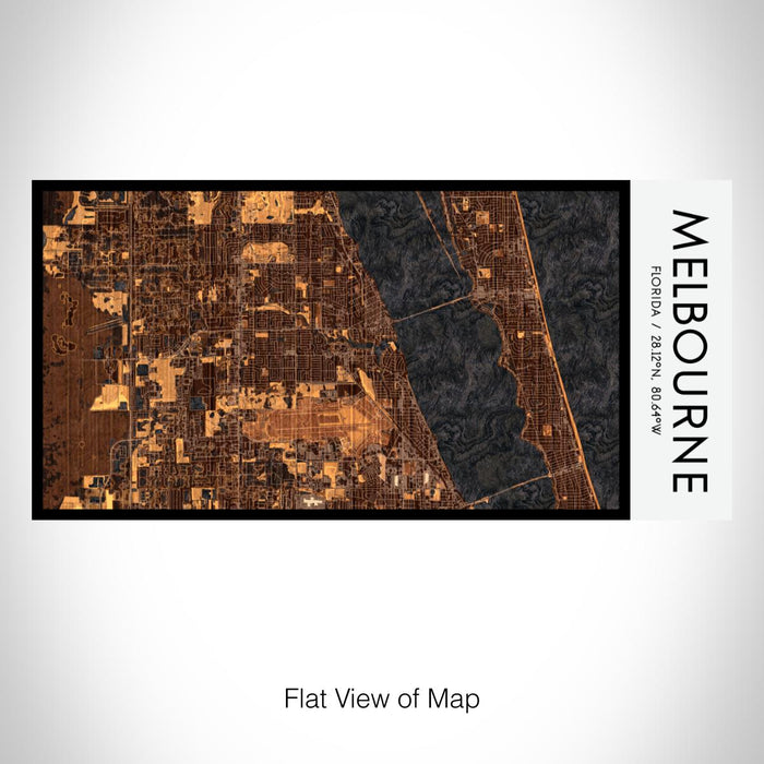 Rendered View of Melbourne Florida Map on 17oz Stainless Steel Insulated Bottle with printed ember style map