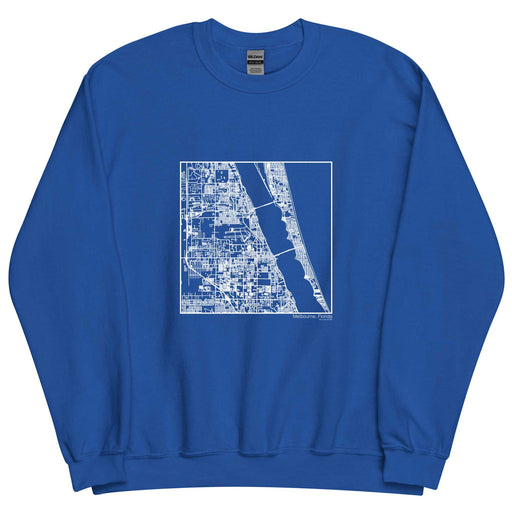 Melbourne Florida  Map Unisex Crewneck Sweater with City inscription in Royal Blue