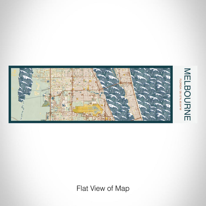 Rendered View of Melbourne Florida Map on 10oz Stainless Steel Insulated Cup in Woodblock with Sliding Lid