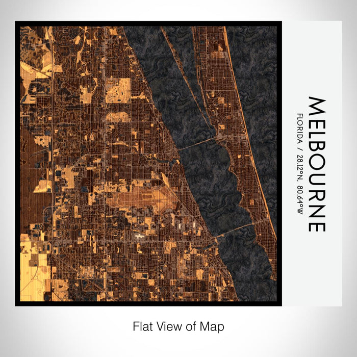 Rendered View of Melbourne Florida Map on 17oz Stainless Steel Insulated Tumbler in Ember Map Style