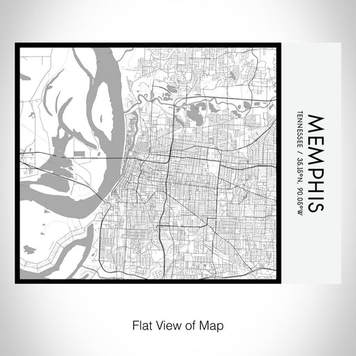 Rendered View of Memphis Tennessee Map on 20oz Stainless Steel Insulated Bottle with Bamboo Top with printed classic style map