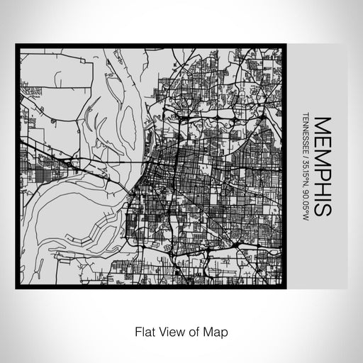 Rendered View of Memphis Tennessee Map on 20oz Stainless Steel Insulated Bottle with Bamboo Top with printed Tactile Lines Map in Black