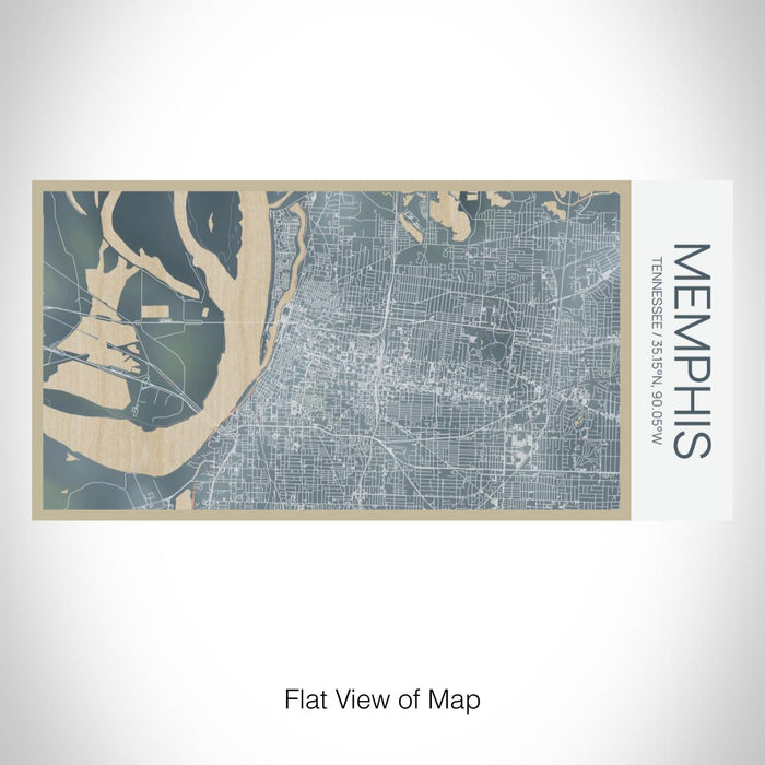 Rendered View of Memphis Tennessee Map on 17oz Stainless Steel Insulated Bottle with printed afternoon style map