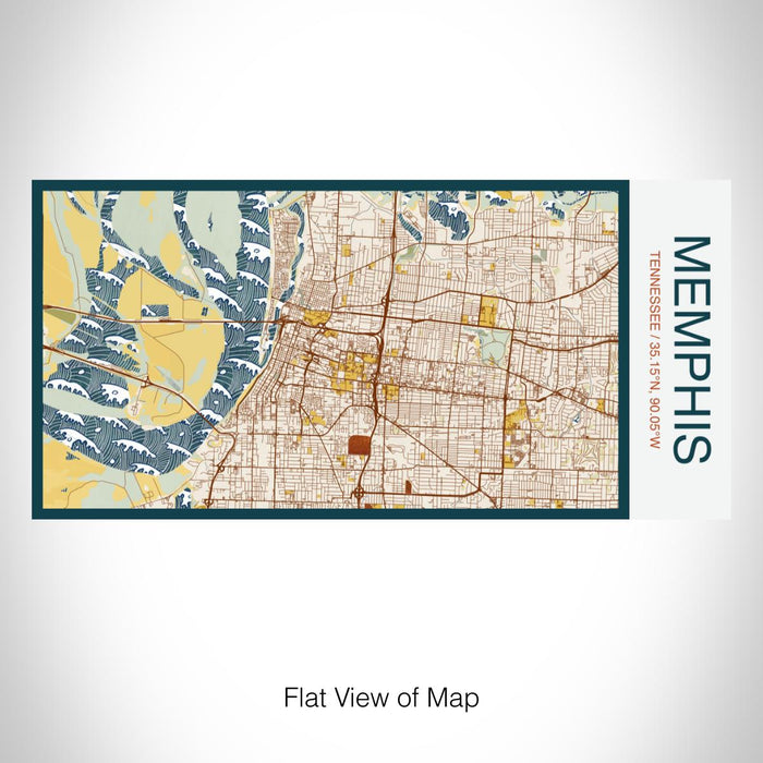 Rendered View of Memphis Tennessee Map on 17oz Stainless Steel Insulated Bottle with printed woodblock style map