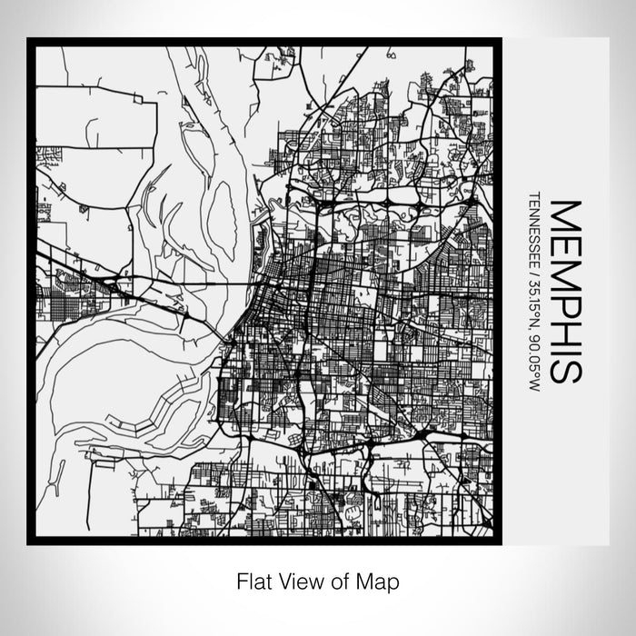 Rendered View of Memphis Tennessee Map on 17oz Stainless Steel Insulated Tumbler in Matte White with Tactile Lines