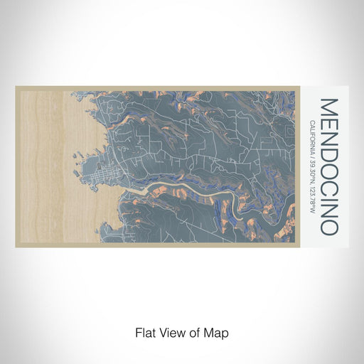 Rendered View of Mendocino California Map on 17oz Stainless Steel Insulated Bottle with printed afternoon style map