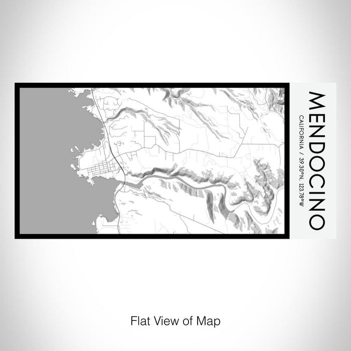 Rendered View of Mendocino California Map on 17oz Stainless Steel Insulated Bottle with printed classic style map