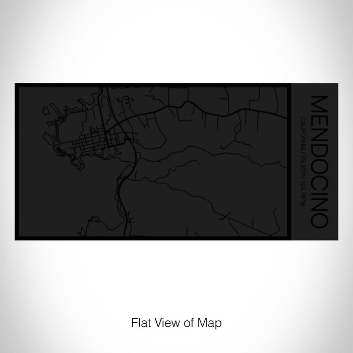 Rendered View of Mendocino California Map on 17oz Stainless Steel Insulated Cola Bottle in Stainless in Matte Black