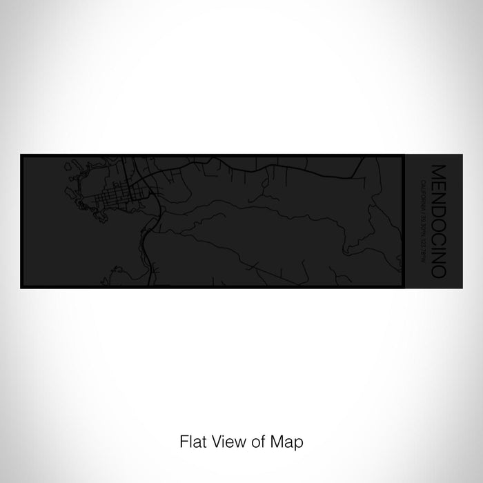 Rendered View of Mendocino California Map on 10oz Stainless Steel Insulated Cup in Matte Black with Sliding Lid