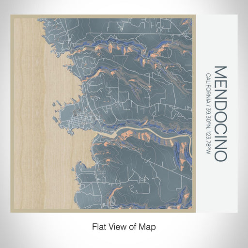 Rendered View of Mendocino California Map on 17oz Stainless Steel Insulated Tumbler in Afternoon Map Style