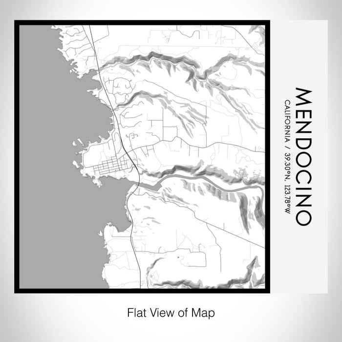 Rendered View of Mendocino California Map on 17oz Stainless Steel Insulated Tumbler in Classic Map Style