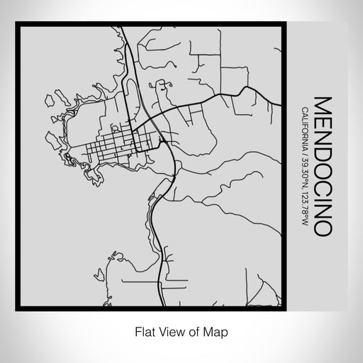 Rendered View of Mendocino California Map on 17oz Stainless Steel Insulated Tumbler in Tactile Lines with Succulent in Background