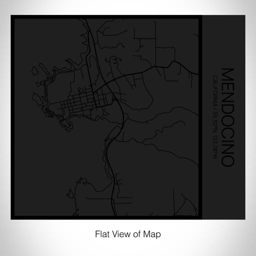 Rendered View of Mendocino California Map on 17oz Stainless Steel Insulated Tumbler in Matte Black with Tactile Lines