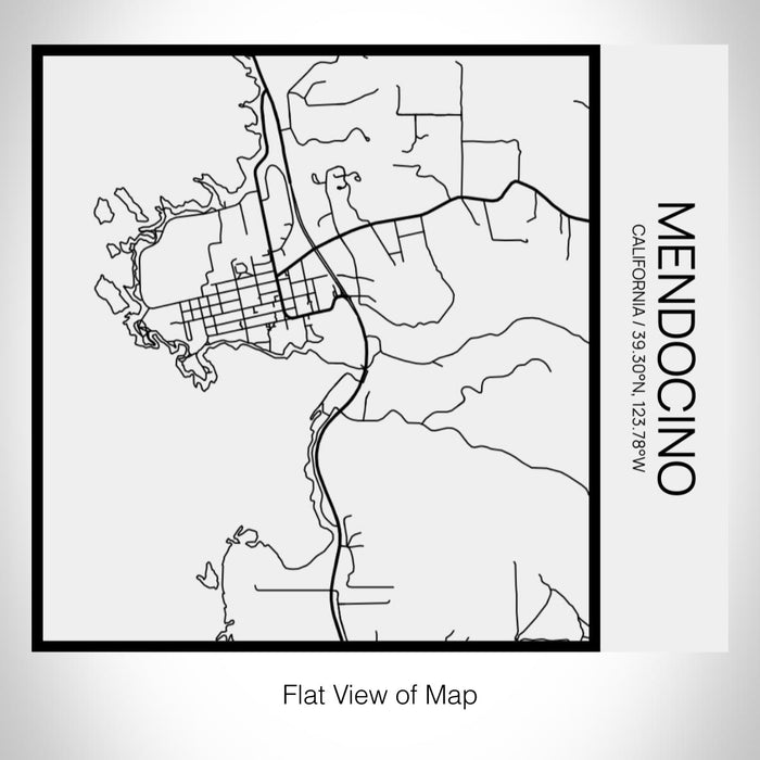 Rendered View of Mendocino California Map on 17oz Stainless Steel Insulated Tumbler in Matte White with Tactile Lines