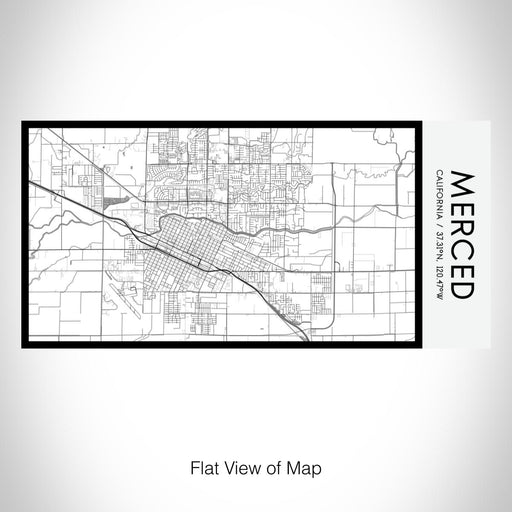 Rendered View of Merced California Map on 17oz Stainless Steel Insulated Bottle with printed classic style map