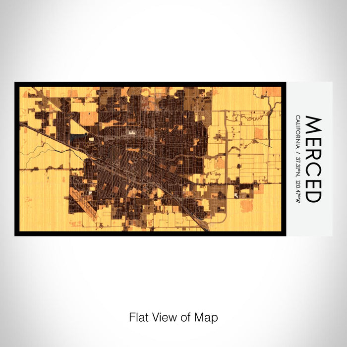 Rendered View of Merced California Map on 17oz Stainless Steel Insulated Bottle with printed ember style map