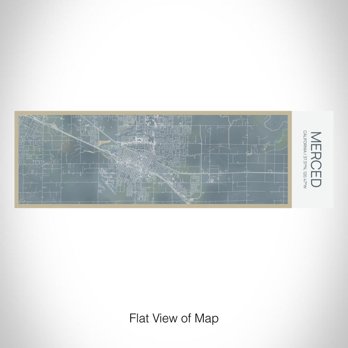 Rendered View of Merced California Map on 10oz Stainless Steel Insulated Cup in Afternoon with Sliding Lid