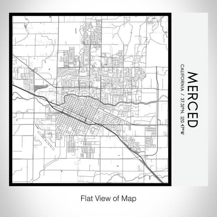 Rendered View of Merced California Map on 17oz Stainless Steel Insulated Tumbler in Classic Map Style