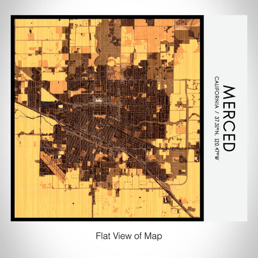 Rendered View of Merced California Map on 17oz Stainless Steel Insulated Tumbler in Ember Map Style