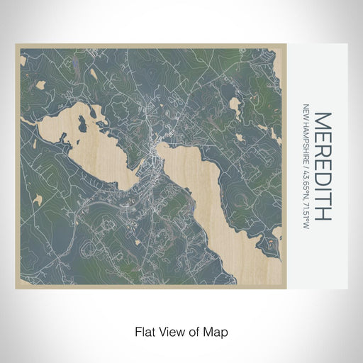 Rendered View of Meredith New Hampshire Map on 20oz Stainless Steel Insulated Bottle with Bamboo Top with printed afternoon style map