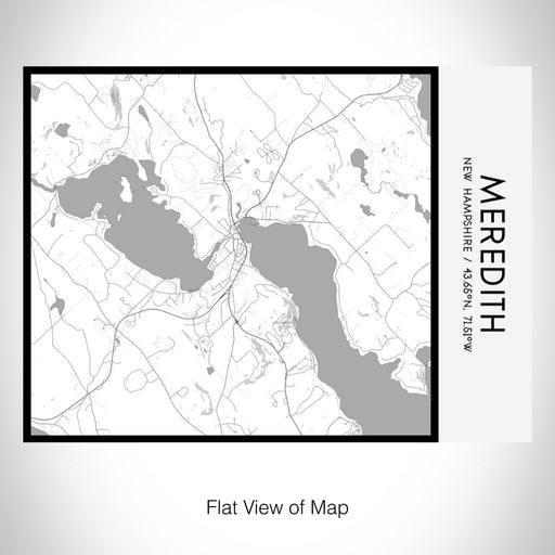 Rendered View of Meredith New Hampshire Map on 20oz Stainless Steel Insulated Bottle with Bamboo Top with printed classic style map
