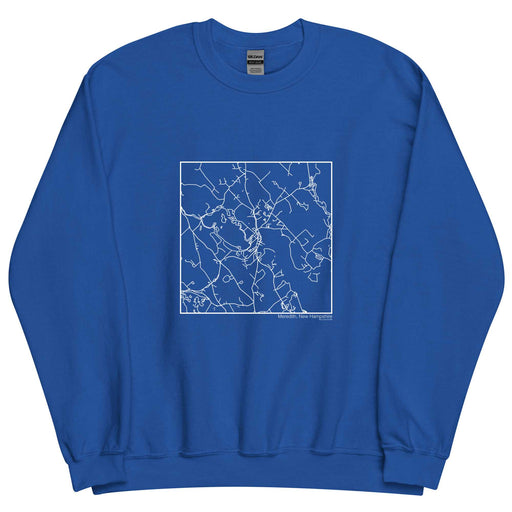 Meredith New Hampshire  Map Unisex Crewneck Sweater with City inscription in Royal Blue