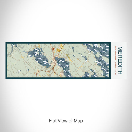 Rendered View of Meredith New Hampshire Map on 10oz Stainless Steel Insulated Cup in Woodblock with Sliding Lid