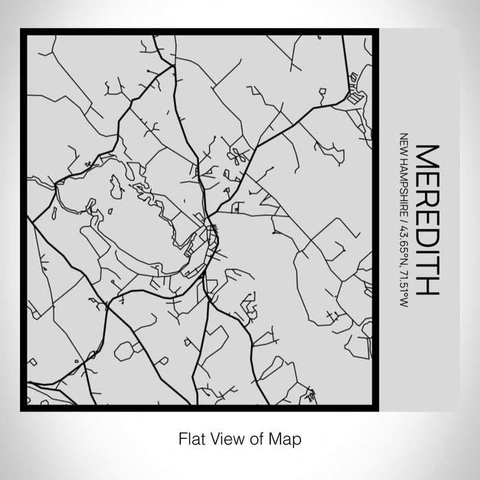 Rendered View of Meredith New Hampshire Map on 17oz Stainless Steel Insulated Tumbler in Tactile Lines with Succulent in Background
