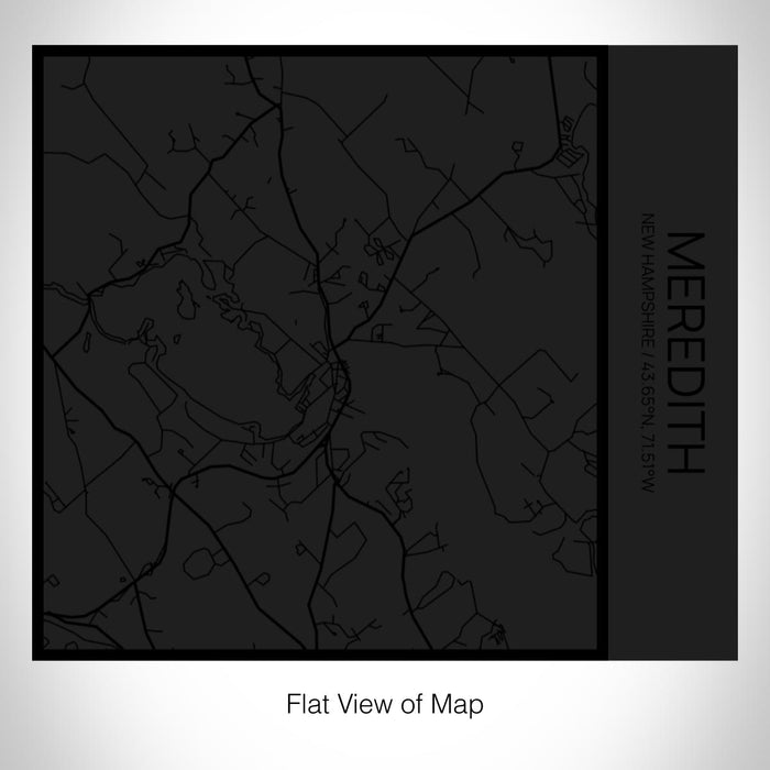 Rendered View of Meredith New Hampshire Map on 17oz Stainless Steel Insulated Tumbler in Matte Black with Tactile Lines