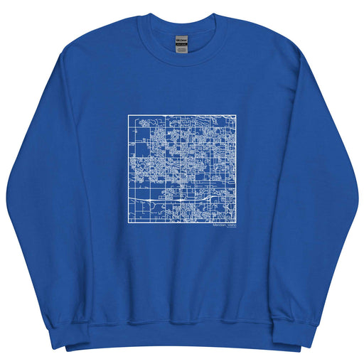 Meridian Idaho  Map Unisex Crewneck Sweater with City inscription in Royal Blue