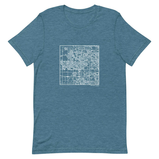 Meridian Idaho  Map Unisex T-Shirt with City inscription in Heather Teal