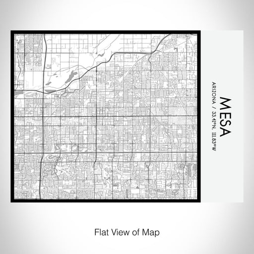 Rendered View of Mesa Arizona Map on 20oz Stainless Steel Insulated Bottle with Bamboo Top with printed classic style map