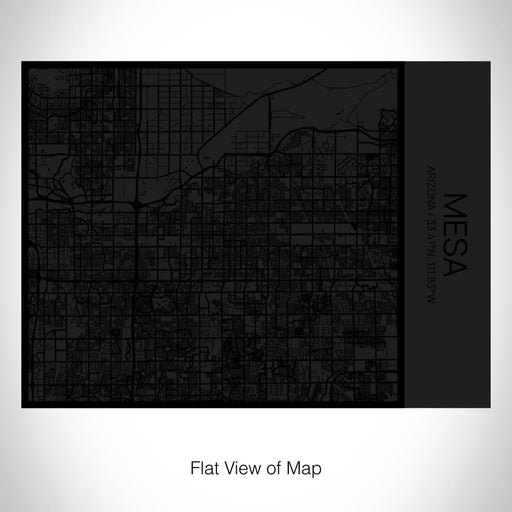 Rendered View of Mesa Arizona Map on 20oz Stainless Steel Insulated Bottle with Bamboo Top in Matte Black with printed Tactile Lines Map in Black