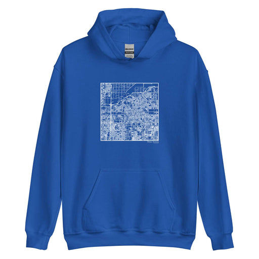 Mesa Arizona  Map Unisex Hoodie Sweater with City inscription in Royal Blue