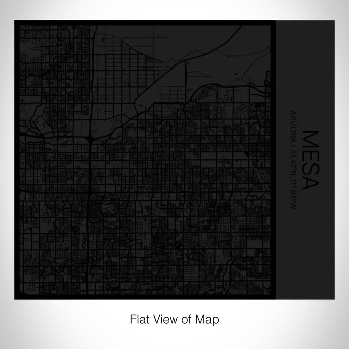 Rendered View of Mesa Arizona Map on 17oz Stainless Steel Insulated Tumbler in Matte Black with Tactile Lines