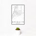 12x18 Mesquite Nevada Map Print Portrait Orientation in Classic Style With Small Cactus Plant in White Planter