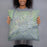 Person holding 18x18 Custom Mesquite Nevada Map Throw Pillow in Afternoon