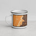 Left View Custom Mesquite Nevada Map Enamel Mug in Ember