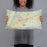 Person holding 20x12 Custom Mesquite Nevada Map Throw Pillow in Woodblock