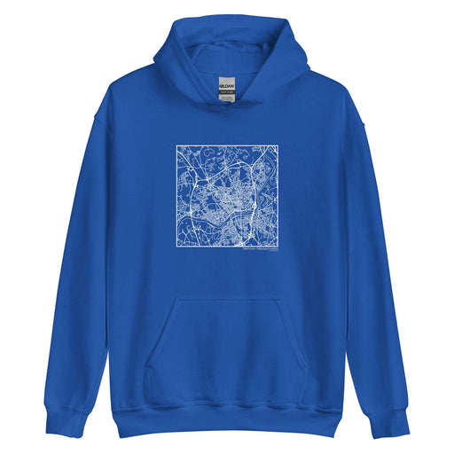 Methuen Massachusetts  Map Unisex Hoodie Sweater with City inscription in Royal Blue