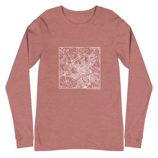 Methuen Massachusetts  Map Unisex Long-Sleeve T-shirt with City inscription in Heather Mauve