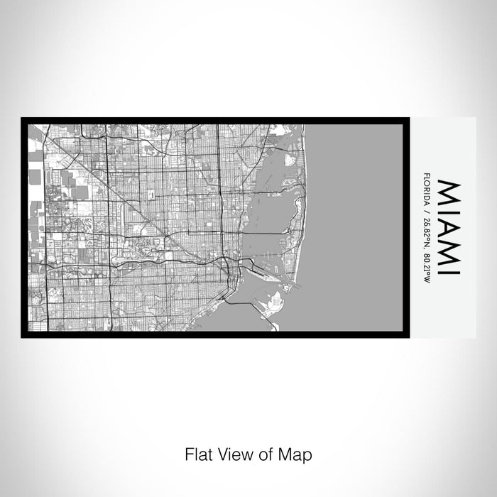 Rendered View of Miami Florida Map on 17oz Stainless Steel Insulated Bottle with printed classic style map