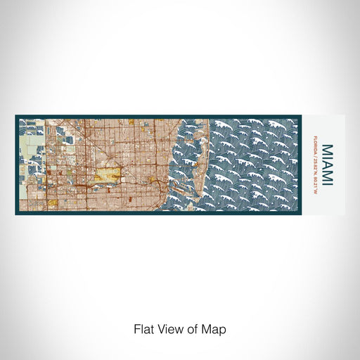 Rendered View of Miami Florida Map on 10oz Stainless Steel Insulated Cup in Woodblock with Sliding Lid